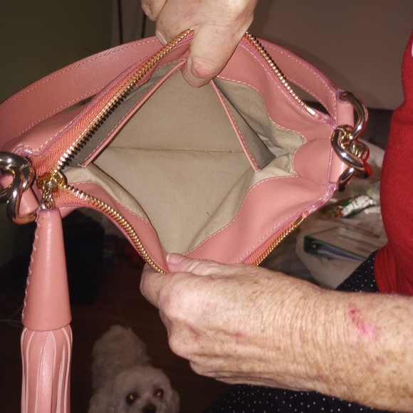 JIMMY CHOO, NWT;RETAILS $850; POWDER PINK W/ OVERSIZED TASSEL;GORGEOUS - Picture 6 of 10